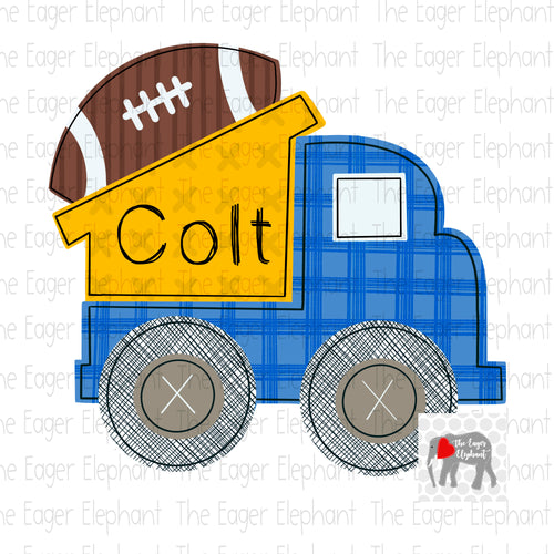 Blue Football Dump Truck