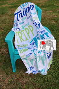 Personalized  Terry Cloth Plush Beach Towel