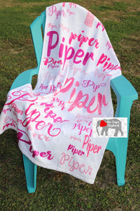 Personalized  Terry Cloth Plush Beach Towel