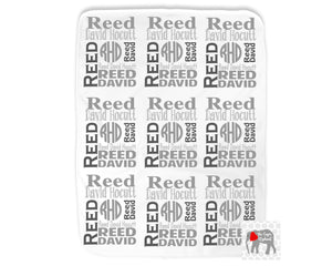 Personalized Name & Monogram Fleece Baby Blanket
