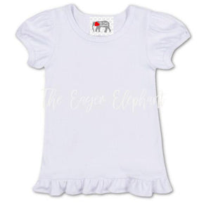 Sublimated White Girls Ruffle Tshirt