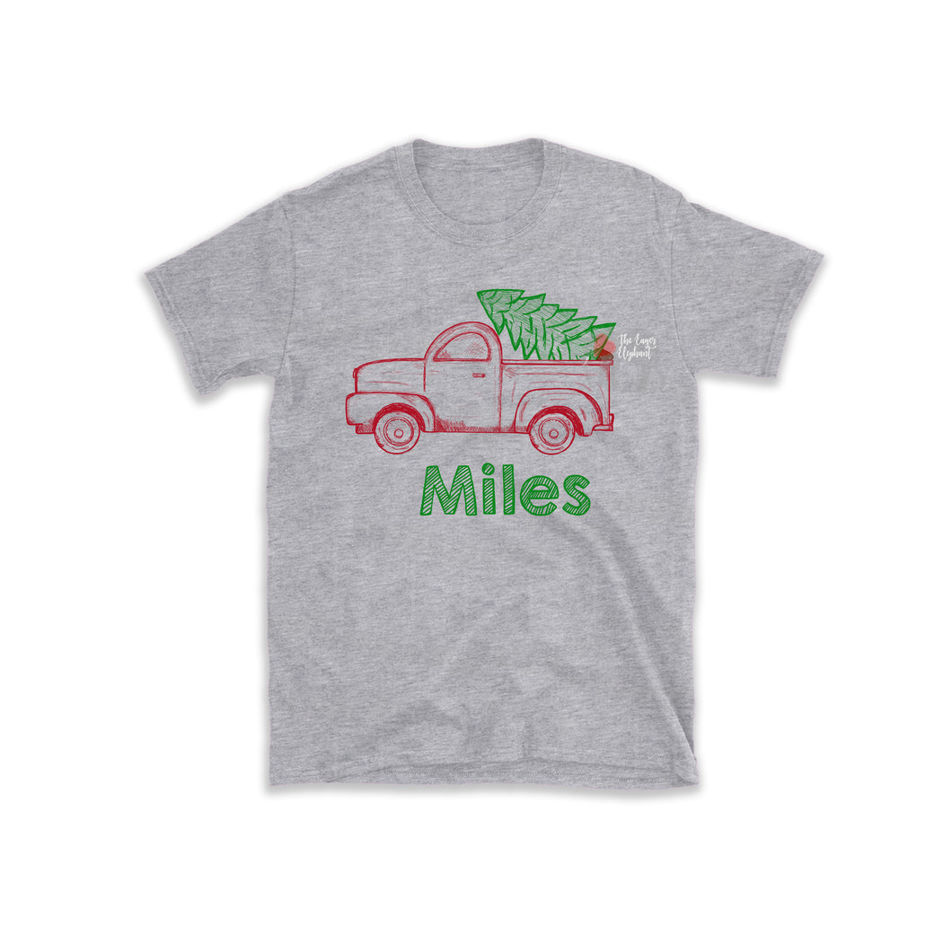 Holiday Truck Sketch Boys Shirt