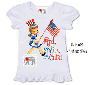 Sublimated White Girls Ruffle Tshirt